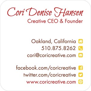 Square Business Card (back): Cori Creative