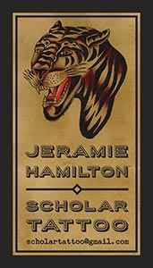 Business Card (front): Scholar Tattoo