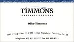 Business Card: Timmons Personnel Services