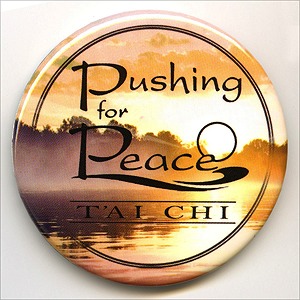 Button with Pin: Pushing For Peace
