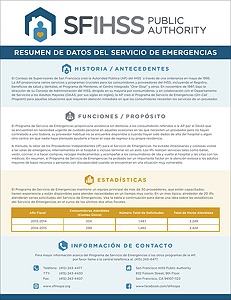 Fact Sheet (Spanish version) (front): SF IHSS