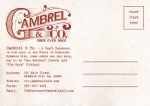 Postcard (back): Gambrel & Co.